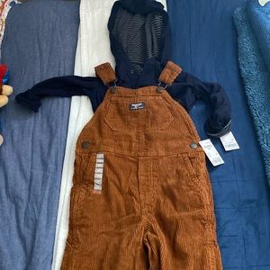 Boys Oshkosh Overalls and Shirt 4T